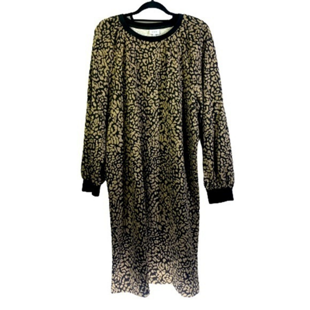 THE GET Black & Tan Animal Print Sweatshirt Dress